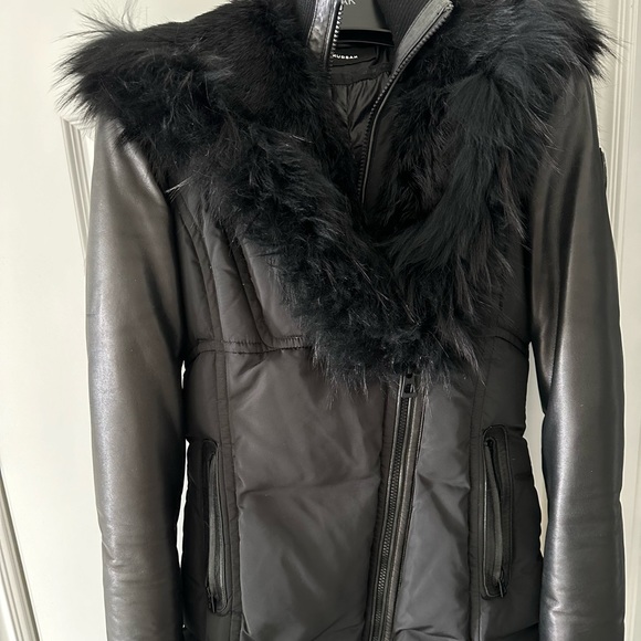 Rudsak Black Fur on Black Jacket in size S - Picture 1 of 10